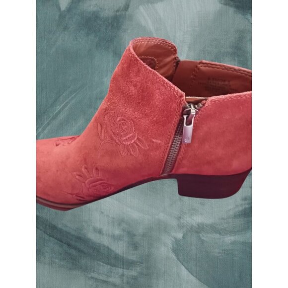 Lucky Brand Ankle Boots With Floral Embroidery Terracota Size 6.5M - Picture 12 of 14